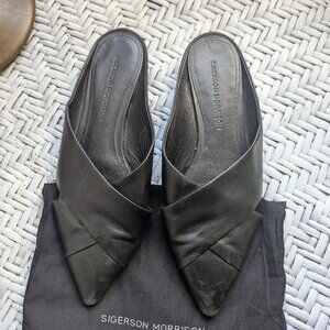 Sigerson Morrison black leather slides